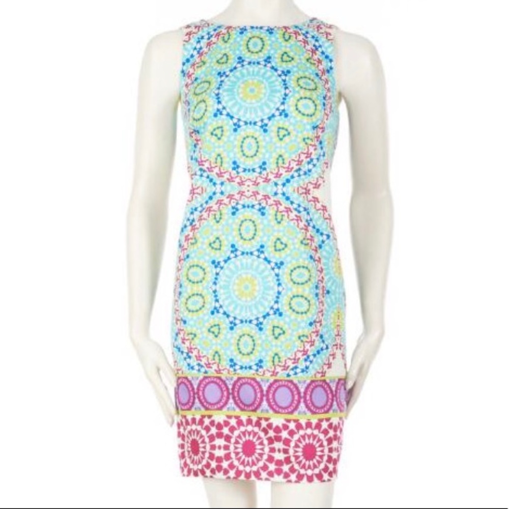 London times medallion pattern shift dress